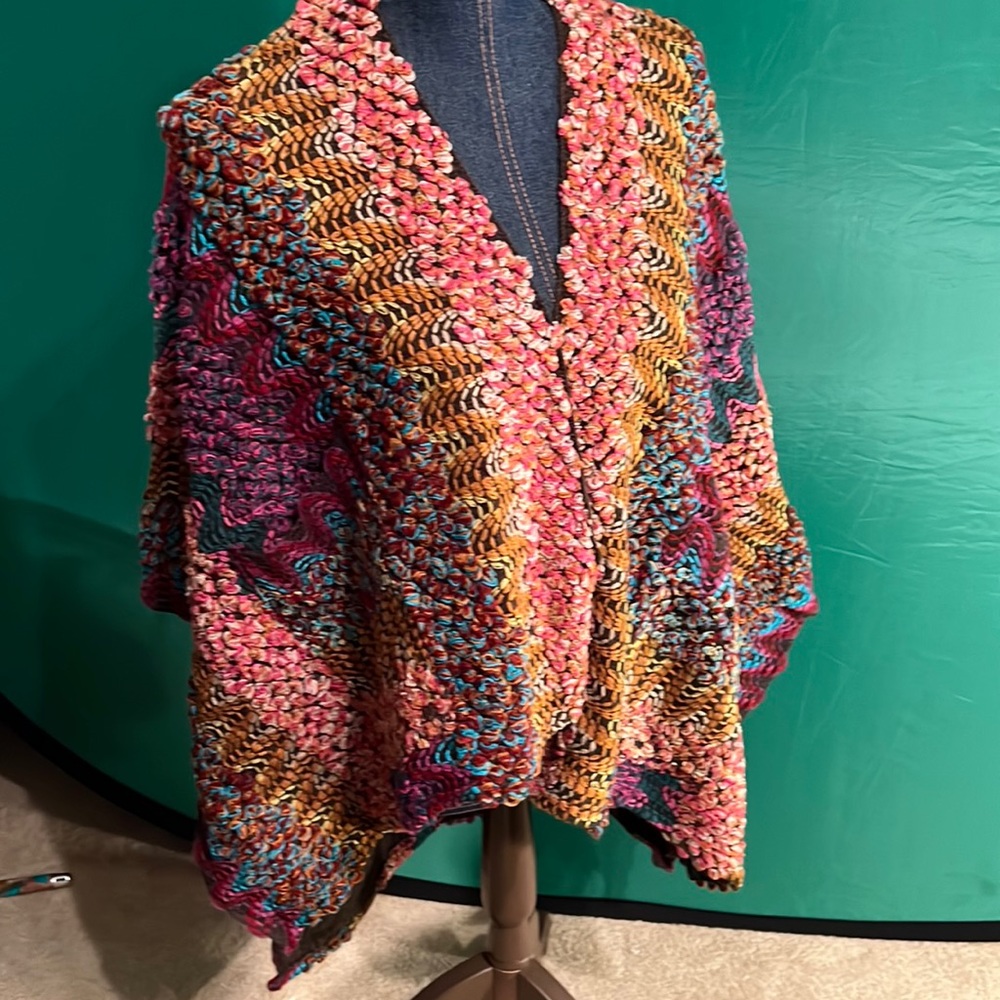 Multicolored poncho